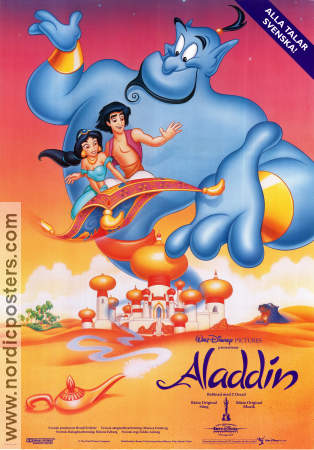 Aladdin Disney 1992 movie poster Scott Weinger Ron Clements Animation