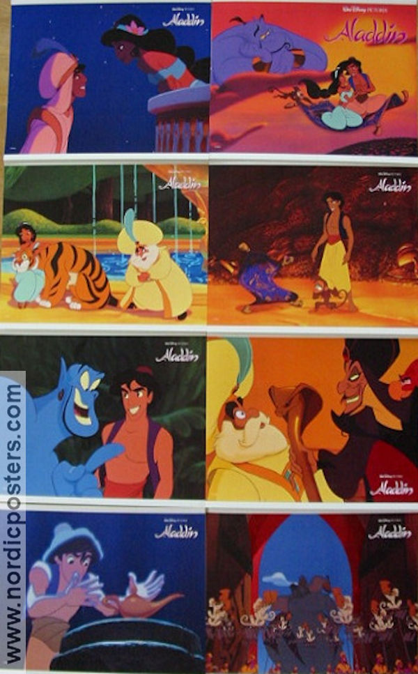 Aladdin Disney 1992 lobby card set Scott Weinger Ron Clements Animation