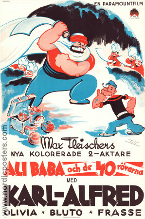 Popeye the Sailor Meets Ali Baba´s Forty Thieves 1937 movie poster Karl-Alfred Popeye Dave Fleischer Animation