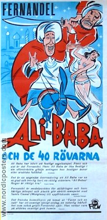 Ali-Baba och de 40 rövarna 1955 movie poster Fernandel Sword and sandal