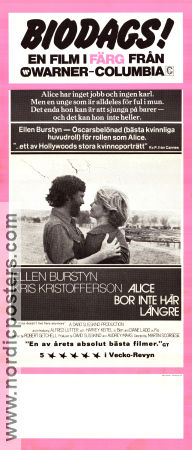 Alice Doesn´t Live Here Any More 1974 movie poster Ellen Burstyn Kris Kristofferson Mia Bendixsen Martin Scorsese