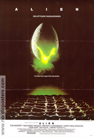 Alien 1979 movie poster Sigourney Weaver Tom Skerritt John Hurt Yaphet Kotto Veronica Cartwright Ridley Scott