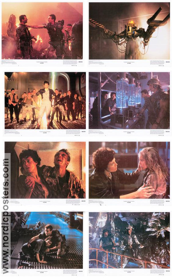 Aliens 1986 lobby card set Sigourney Weaver Michael Biehn Carrie Henn James Cameron