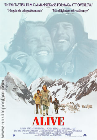 Alive 1993 movie poster Ethan Hawke Vincent Spano Josh Hamilton Frank Marshall Mountains