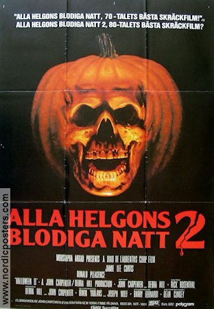 Halloween II 1981 movie poster Jamie Lee Curtis Donald Pleasence Charles Cyphers Rick Rosenthal