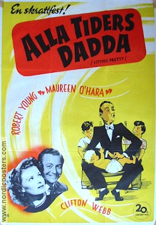 Sitting Pretty 1948 movie poster Robert Young Maureen O´Hara Kids