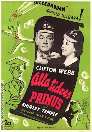 Alla tiders primus 1949 poster Shirley Temple Clifton Webb Tom Drake Elliott Nugent Skola