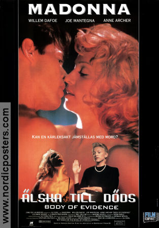 Body of Evidence 1992 movie poster Madonna Willem Dafoe Uli Edel