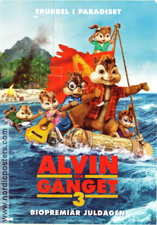 Alvin and the Chipmunks: Chipwrecked 2011 movie poster Justin Long Mike Mitchell Animation Ships and navy
