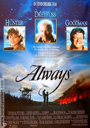 Always 1989 movie poster Holly Hunter John Goodman Richard Dreyfuss Steven Spielberg Romance Planes