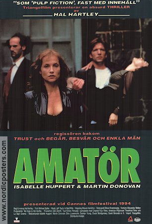 Amateur 1994 movie poster Isabelle Huppert Hal Hartley