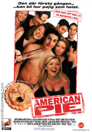 American Pie 1999 poster Jason Biggs Chris Klein Natasha Lyonne Paul Weitz Mat och dryck