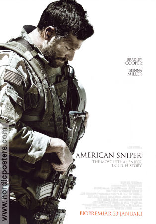 American Sniper 2014 poster Bradley Cooper Kyle Gallner Sienna Miller Clint Eastwood Krig Vapen