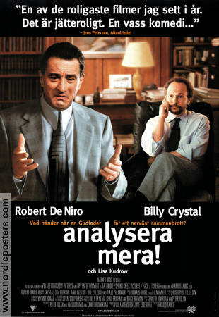 Analyze This 1999 movie poster Robert De Niro Billy Crystal Lisa Kudrow Harold Ramis Mafia Medicine and hospital