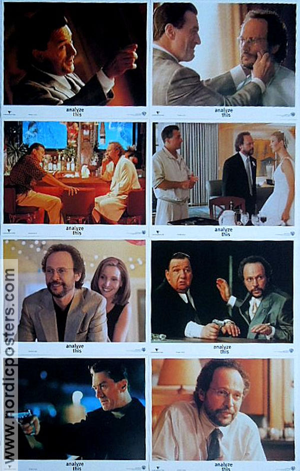 Analyze This 1999 lobby card set Robert De Niro Billy Crystal Lisa Kudrow Harold Ramis Mafia Medicine and hospital