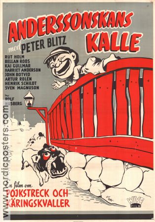 Anderssonskans Kalle 1950 movie poster Peter Blitz Rut Holm Kai Gullmar Harriet Andersson Rolf Husberg Find more: Stockholm Dogs Kids