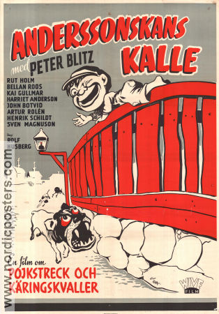 Anderssonskans Kalle 1950 movie poster Peter Blitz Rut Holm Kai Gullmar Harriet Andersson Rolf Husberg Find more: Stockholm Dogs Kids