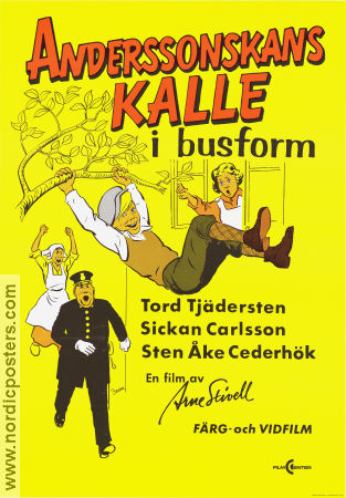 Anderssonskans Kalle i busform 1973 movie poster Sickan Carlsson Sten Åke Cederhök Tord Tjädersten Arne Stivell Poster artwork: BOWEN From comics