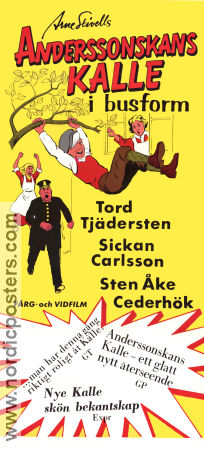 Anderssonskans Kalle i busform 1973 movie poster Sickan Carlsson Sten Åke Cederhök Tord Tjädersten Arne Stivell Poster artwork: BOWEN From comics