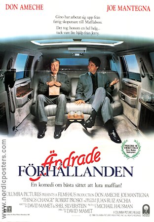 Ändrade förhållanden 1988 poster Don Ameche Joe Mantegna David Mamet Maffia Bilar och racing