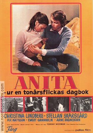 Anita ur en tonårsflickas dagbok 1973 movie poster Christina Lindberg Stellan Skarsgård Torgny Wickman