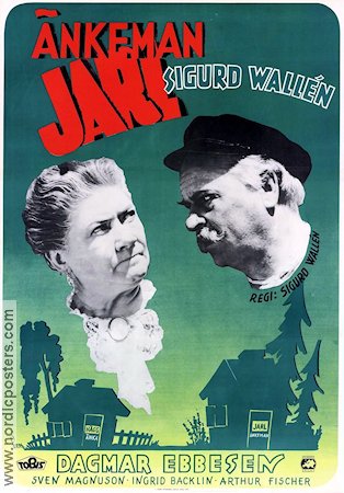 Änkeman Jarl 1945 movie poster Dagmar Ebbesen Arthur Fischer Sigurd Wallén Writer: Vilhelm Moberg