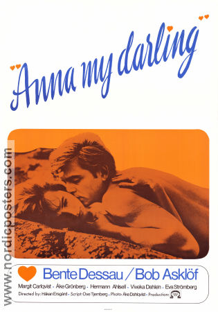 Anna my darling 1965 movie poster Bente Dessau ob AsklöfHerman Ahlsell Håkan Ersgård Denmark