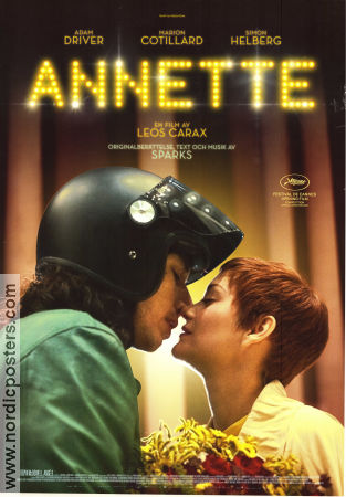 Annette 2021 movie poster Adam Driver Marion Cotillard Simon Helberg Leos Carax Music: Sparks Musicals