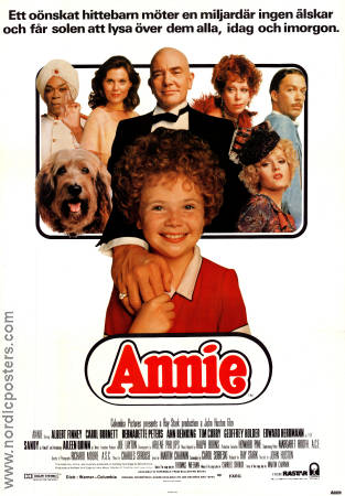 Annie 1982 movie poster Albert Finney Carol Burnett Aileen Quinn John Huston Musicals Dogs