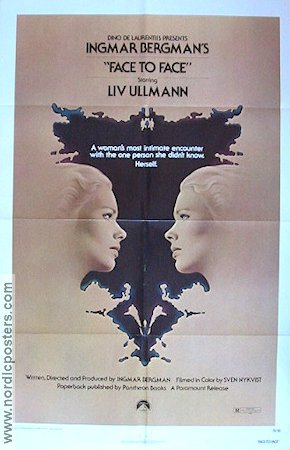 Face to Face 1976 movie poster Liv Ullmann Erland Josephson Aino Taube Ingmar Bergman