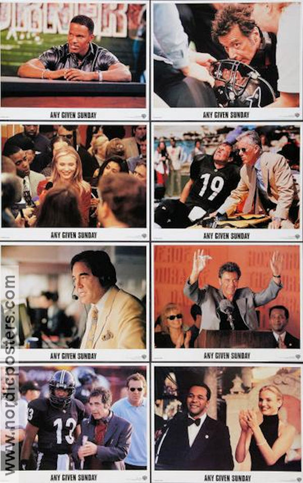 Any Given Sunday 1999 lobbykort Al Pacino Dennis Quaid Cameron Diaz Oliver Stone Sport