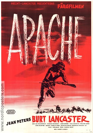 Apache 1954 movie poster Burt Lancaster Jean Peters John McIntire Robert Aldrich