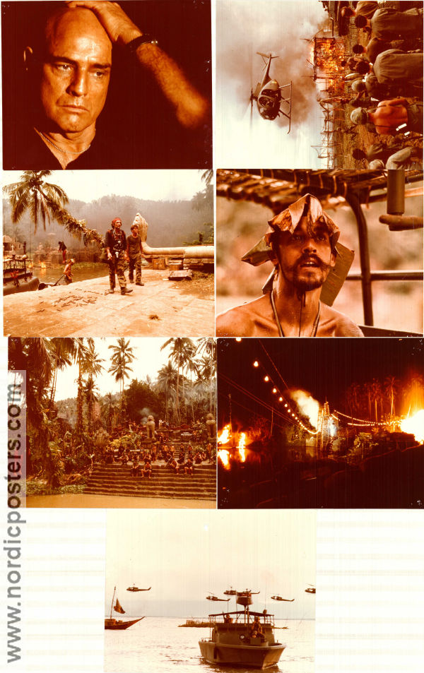 Apocalypse Now 1979 lobbykort Marlon Brando Robert Duvall Martin Sheen Laurence Fishburne Dennis Hopper Harrison Ford Francis Ford Coppola Krig