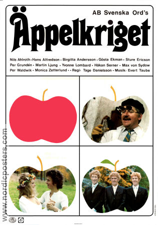 Äppelkriget 1971 poster Hans Alfredson Birgitta Andersson Gösta Ekman Per Grundén Sture Ericson Monica Zetterlund Tage Danielsson Filmbolag: AB Svenska Ord Hitta mer: Skåne