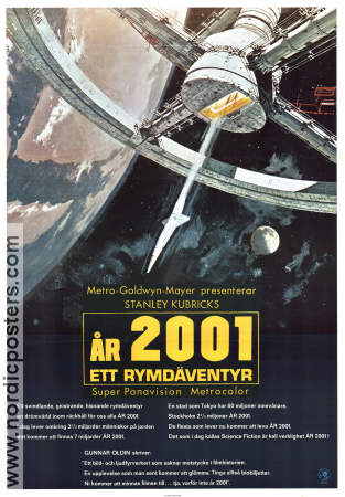 År 2001 1968 poster Keir Dullea Gary Lockwood William Sylvester Stanley Kubrick Text: Arthur C Clarke Kultfilmer Rymdskepp