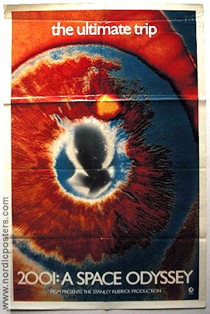 2001: A Space Odyssey 1968 movie poster Keir Dullea Gary Lockwood William Sylvester Stanley Kubrick Writer: Arthur C Clarke Cult movies Spaceships