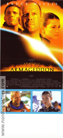 Armageddon 1998 movie poster Bruce Willis Billy Bob Thornton Ben Affleck Liv Tyler Michael Bay Find more: Jerry Bruckheimer