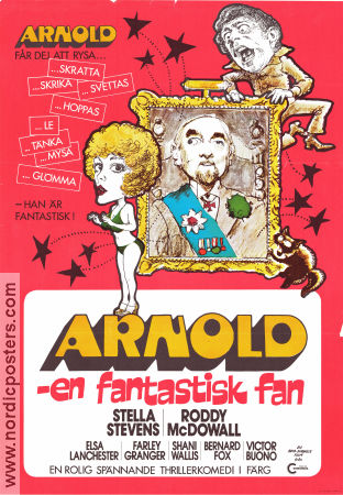Arnold 1973 movie poster Stella Stevens Roddy McDowall Elsa Lanchester Georg Fenady