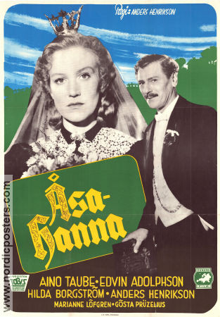Åsa-Hanna 1946 movie poster Aino Taube Edvin Adolphson Hilda Borgström Anders Henrikson