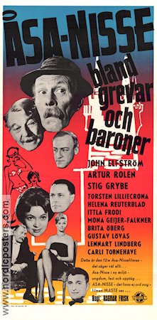 Åsa-Nisse bland grevar och baroner 1961 movie poster John Elfström Artur Rolén Stig Grybe Carli Tornehave Ragnar Frisk Find more: Åsa-Nisse