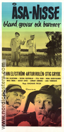 Åsa-Nisse bland grevar och baroner 1961 movie poster John Elfström Artur Rolén Stig Grybe Carli Tornehave Ragnar Frisk Find more: Åsa-Nisse