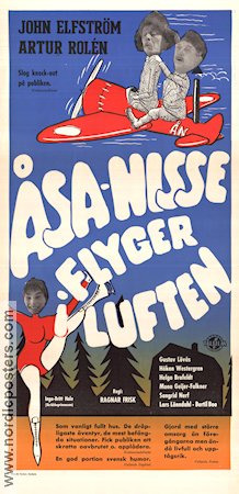 Åsa-Nisse flyger i luften 1956 poster John Elfström Artur Rolén Inga-Britt Hale Ragnar Frisk Hitta mer: Åsa-Nisse