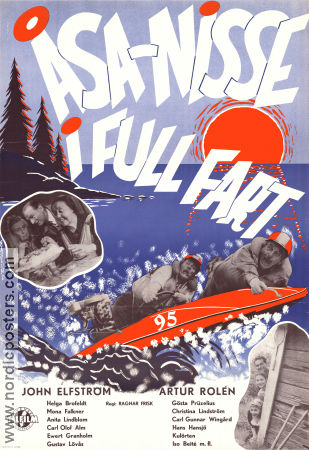 Åsa-Nisse i full fart 1958 movie poster John Elfström Artur Rolén Anita Lindblom Ragnar Frisk Find more: Åsa-Nisse Ships and navy