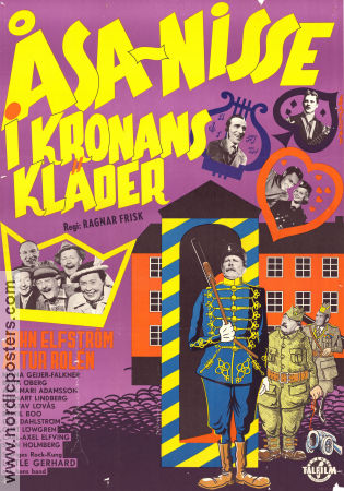 Åsa-Nisse i kronans kläder 1958 movie poster John Elfström Artur Rolén Brita Öberg Little Gerhard Bertil Boo Ragnar Frisk Find more: Åsa-Nisse