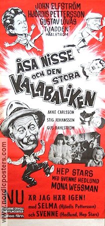 Åsa-Nisse och den stora kalabaliken 1968 movie poster John Elfström Gustaf Lövås Hjördis Petterson Hep Stars Mona Wessman Arne Stivell Find more: Åsa-Nisse Rock and pop Cult movies