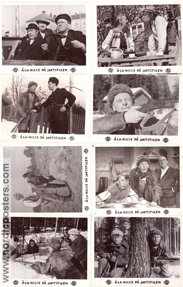 Åsa-Nisse på jaktstigen 1950 lobby card set John Elfström Artur Rolén Helga Brofeldt Ragnar Frisk Find more: Åsa-Nisse