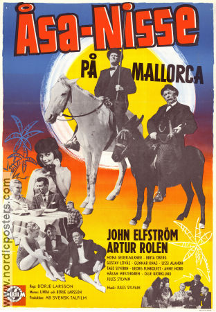 Åsa-Nisse på Mallorca 1962 poster John Elfström Börje Larsson