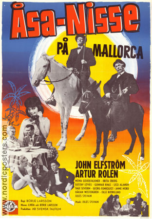 Åsa-Nisse på Mallorca 1962 poster John Elfström Artur Rolén Lissi Alandh Mona Geijer-Falkner Börje Larsson Resor