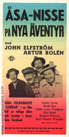 Åsa-Nisse på nya äventyr 1952 movie poster John Elfström Artur Rolén Helga Brofeldt Ragnar Frisk