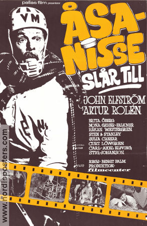 Åsa-Nisse slår till 1965 movie poster John Elfström Artur Rolén Brita Öberg Sten och Stanley Bengt Palm Find more: Åsa-Nisse From comics Winter sports